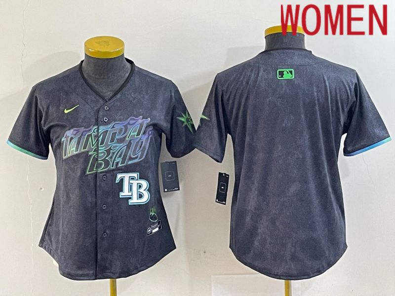 Women Tampa Bay Rays Blank Nike MLB Limited City Connect Black 2024 Jersey style 2->women mlb jersey->Women Jersey